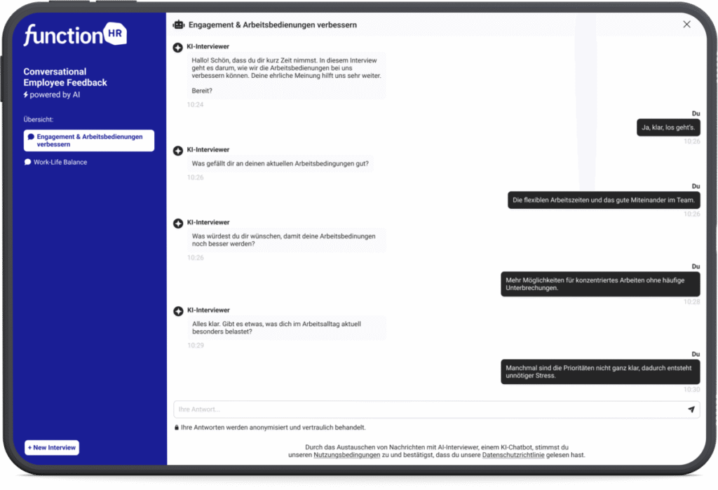 chat ai horizontal Conversational Employee Feedback